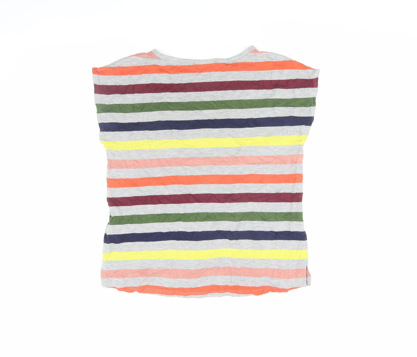 Oasis Women's Multicoloured Striped T-Shirt - Size S
