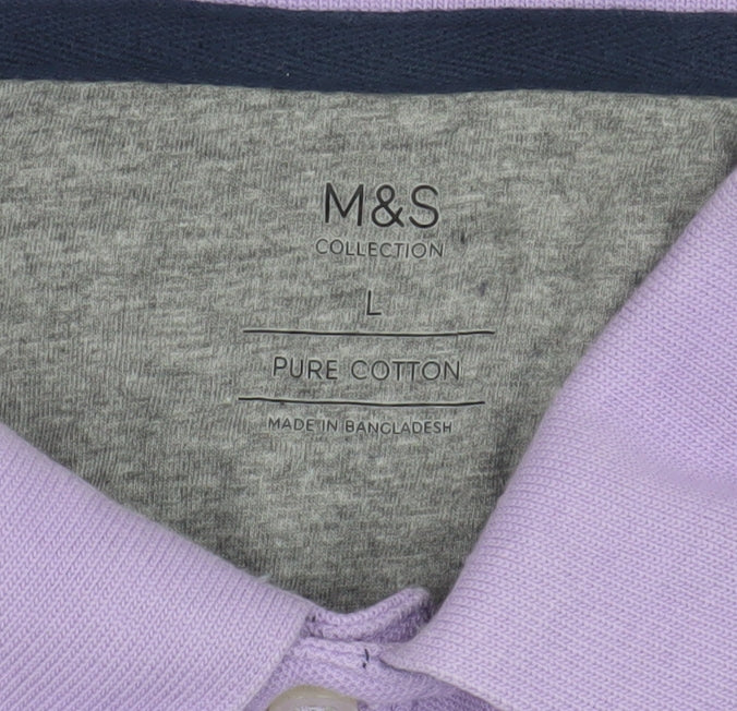 Marks and Spencer Men’s L Purple Polo Shirt