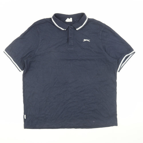 Slazenger Men's XL Blue Short Sleeve Polo