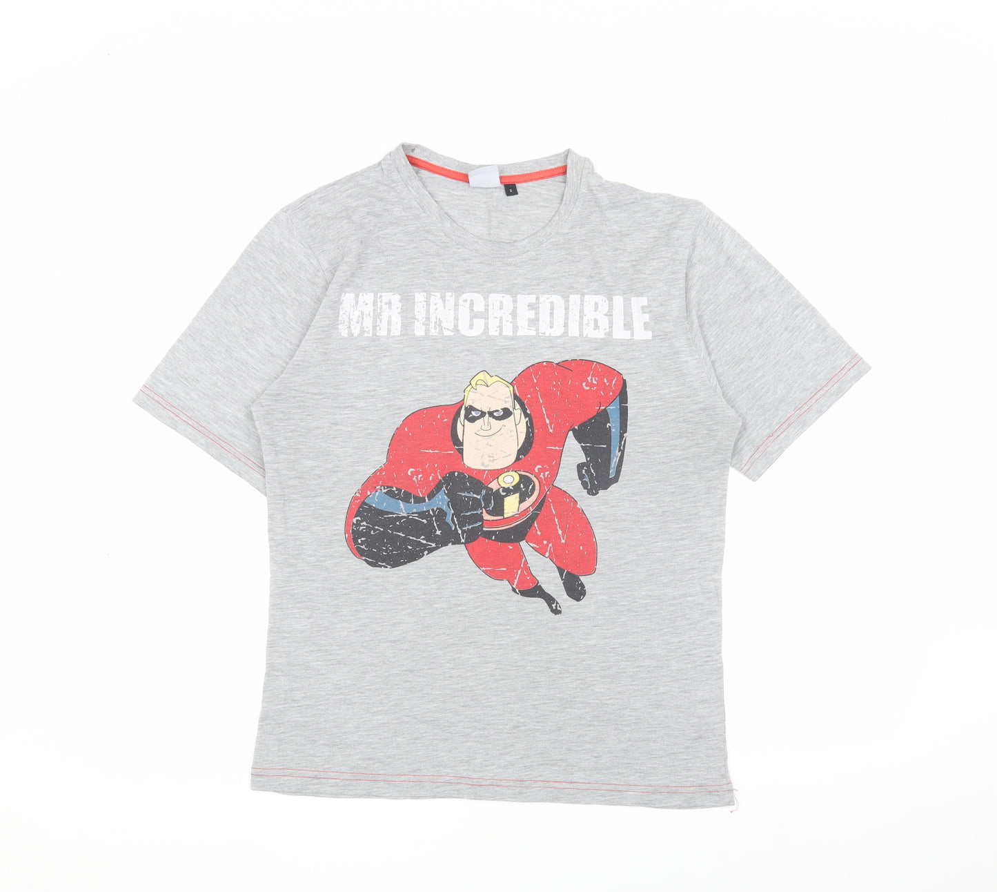 Disney Men's Grey Mr Incredible Short Sleeve T-Shirt S