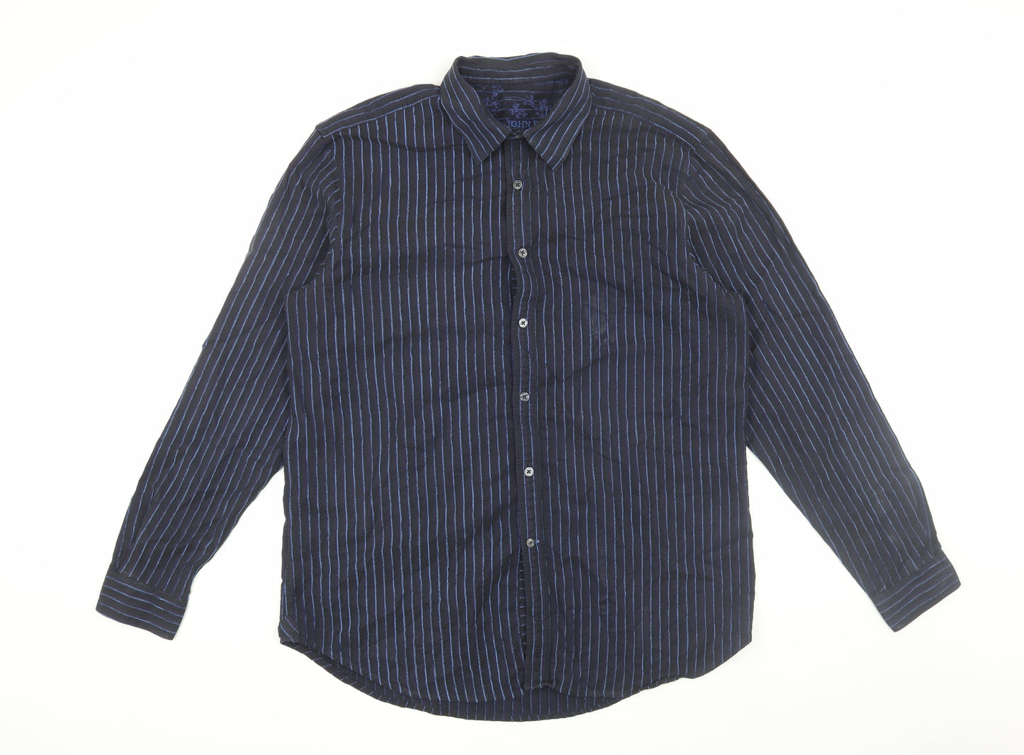 Rocha John Rocha Blue Men's Striped Dress Shirt L