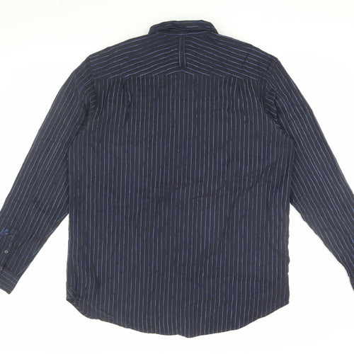 Rocha John Rocha Blue Men's Striped Dress Shirt L