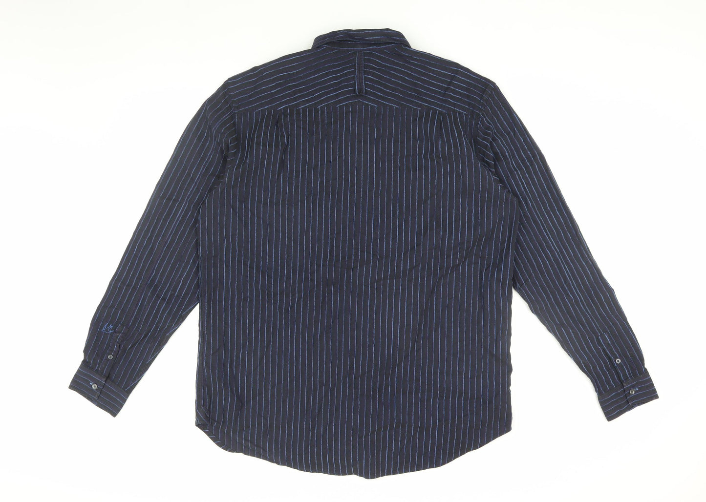 Rocha John Rocha Blue Men's Striped Dress Shirt L