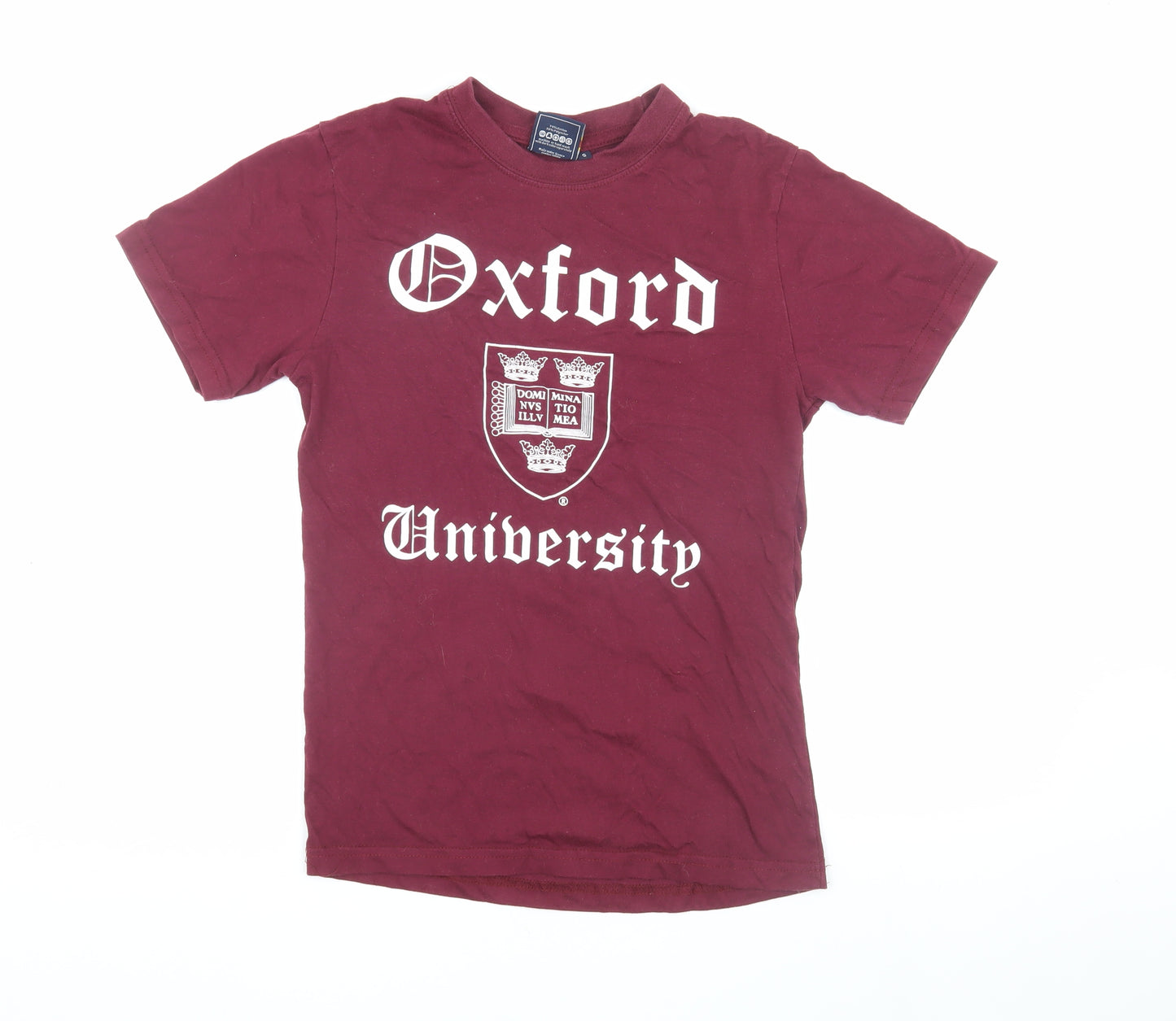 Oxford University Unisex Red T-Shirt S Basic Casual