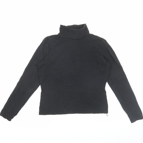 GAP Women's Black Roll Neck Long Sleeve T-Shirt, Size S