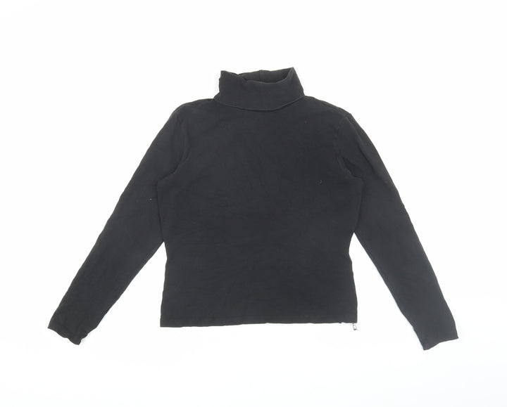 GAP Women's Black Roll Neck Long Sleeve T-Shirt, Size S