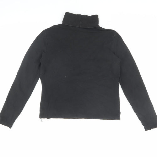 GAP Women's Black Roll Neck Long Sleeve T-Shirt, Size S