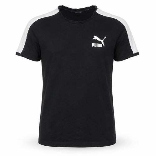Puma Men's Black Logo T-Shirt, Size S, Short Sleeve