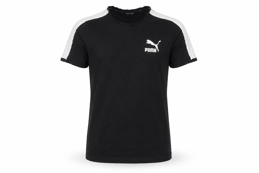 Puma Men's Black Logo T-Shirt, Size S, Short Sleeve