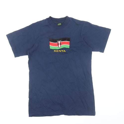 Punch Boys Blue Kenya Flag T-Shirt, Size L, Casual Graphic Design