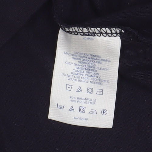 Lands' End Unisex Black Mock Neck T-Shirt M