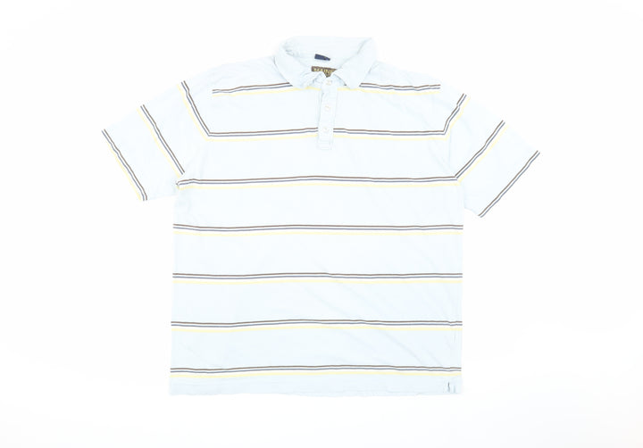 Maine New England Men's Blue Striped XL Polo Shirt