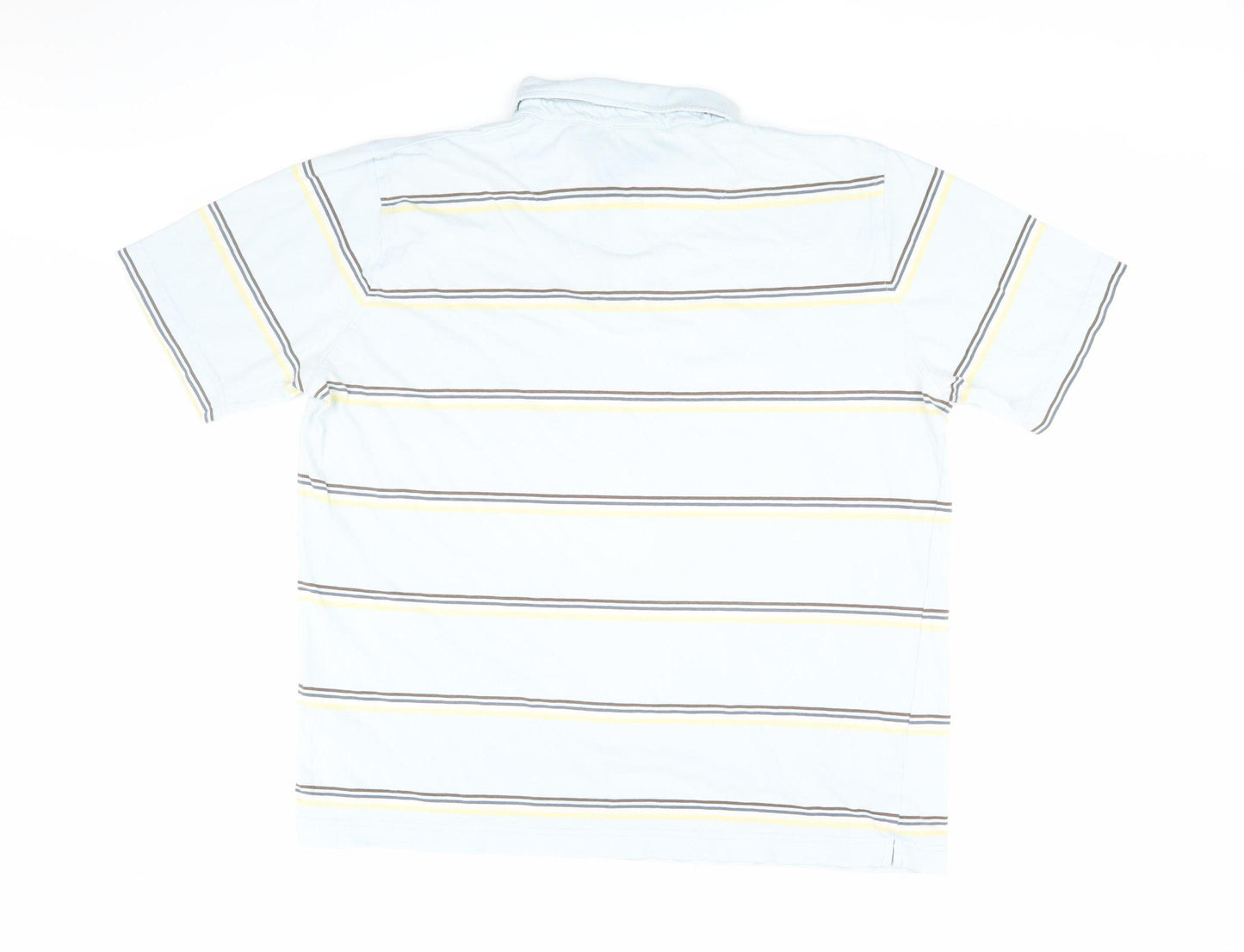 Maine New England Men's Blue Striped XL Polo Shirt