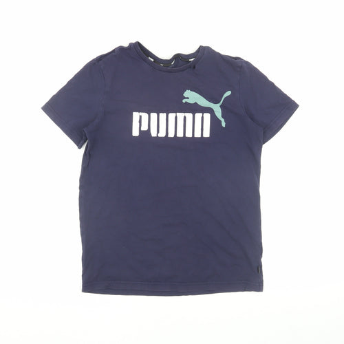 Puma Boys Blue Logo T-Shirt, 14-15 Years, Casual, Cotton