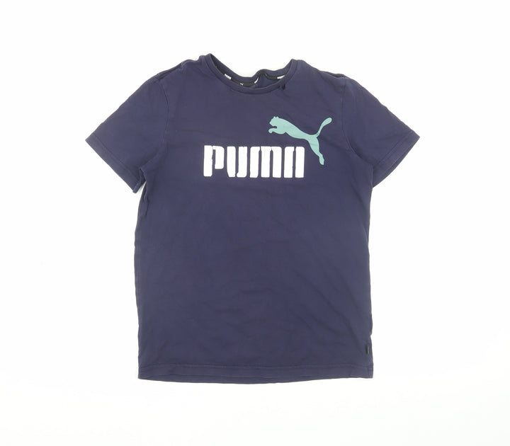 Puma Boys Blue Logo T-Shirt, 14-15 Years, Casual, Cotton