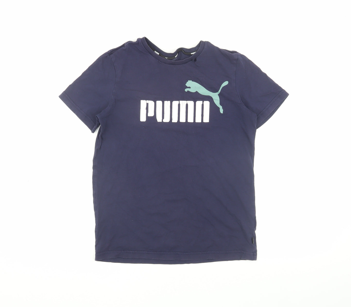 Puma Boys Blue Logo T-Shirt, 14-15 Years, Casual, Cotton