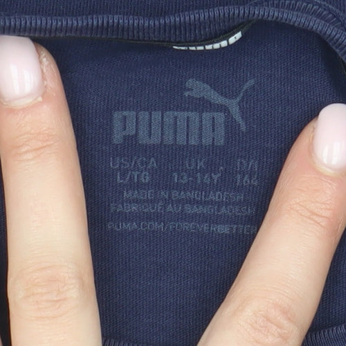 Puma Boys Blue Logo T-Shirt, 14-15 Years, Casual, Cotton