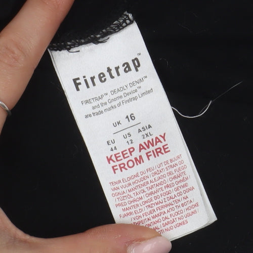 Firetrap Women’s Black Basic T-Shirt Size 16
