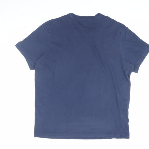 Nike Men's Blue Crew Neck Logo T-Shirt L