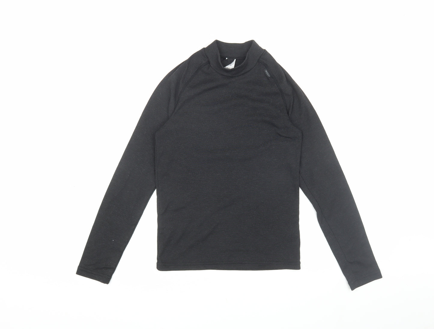 Decathlon Teens Black Mock Neck T-Shirt, Size 14