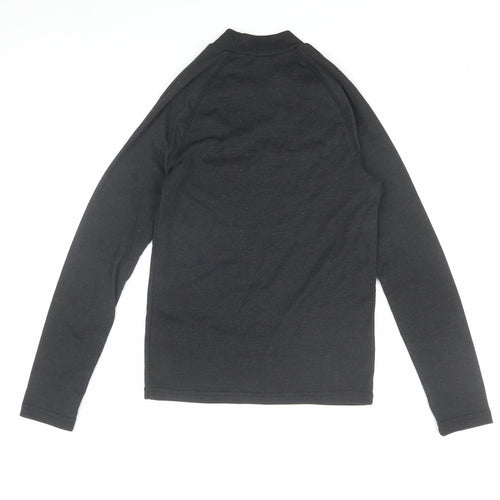 Decathlon Teens Black Mock Neck T-Shirt, Size 14
