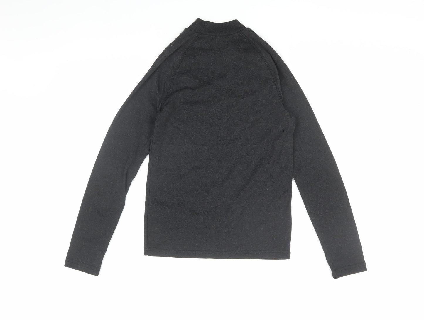Decathlon Teens Black Mock Neck T-Shirt, Size 14