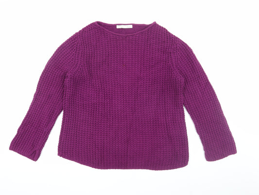 ouï Women's Purple Chunky Knit Pullover Jumper Size 14