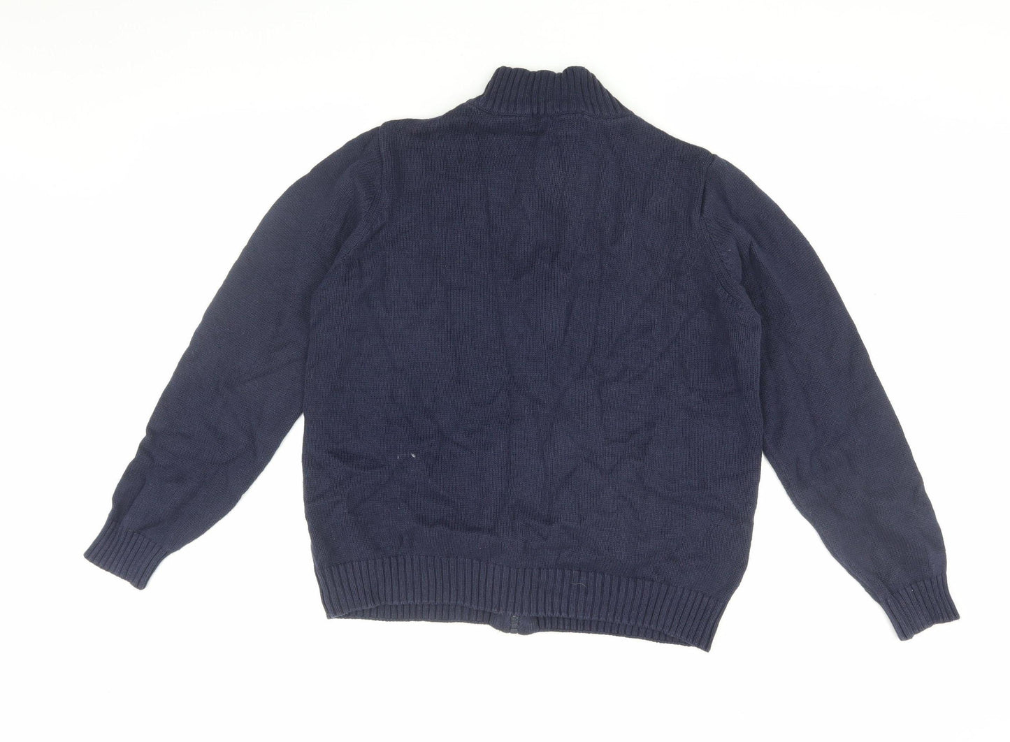 ISLE ESSENTIALS Women's Blue Knit Jacket L Zip Casual
