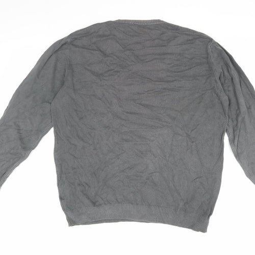 Teddy Smith Men's Grey XL V-Neck Cotton Pullover