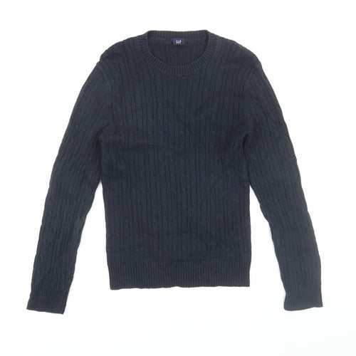 GAP Women's Blue Cable-Knit Pullover Jumper XS