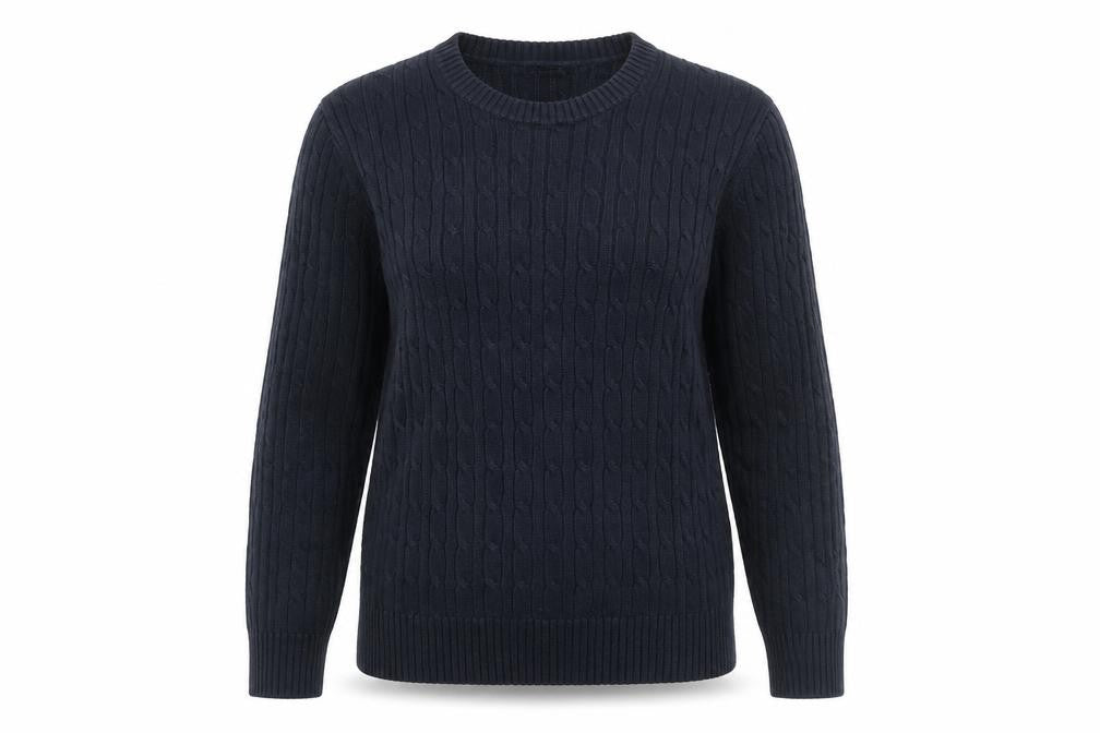 Front view of Gap Women's Blue Cable-Knit jumper XS