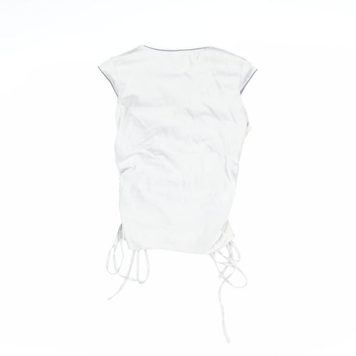 River Island Women's White Wrap Blouse - Size 12, Sleeveless