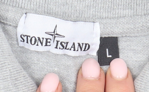 Stone Island Men's Grey Polo Shirt L - Stylish & Casual