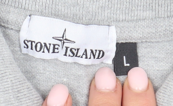 Stone Island Men's Grey Polo Shirt L - Stylish & Casual