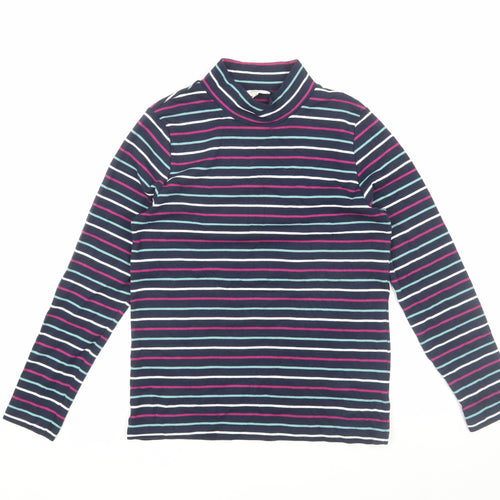Cotton Traders Women's Striped Mock Neck Top