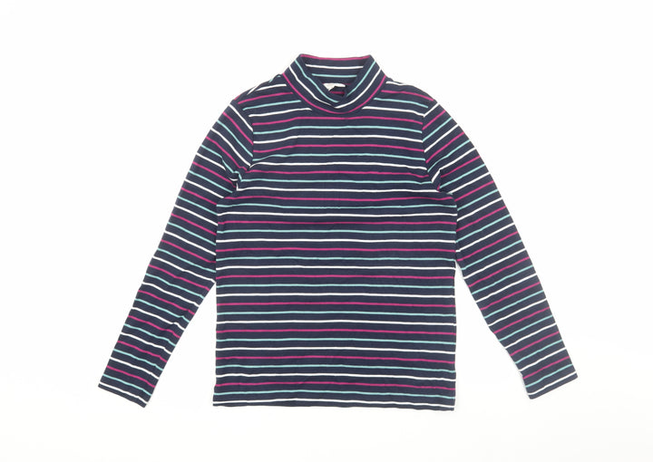 Cotton Traders Women's Striped Mock Neck Top