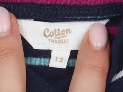 Cotton Traders Women's Striped Mock Neck Top