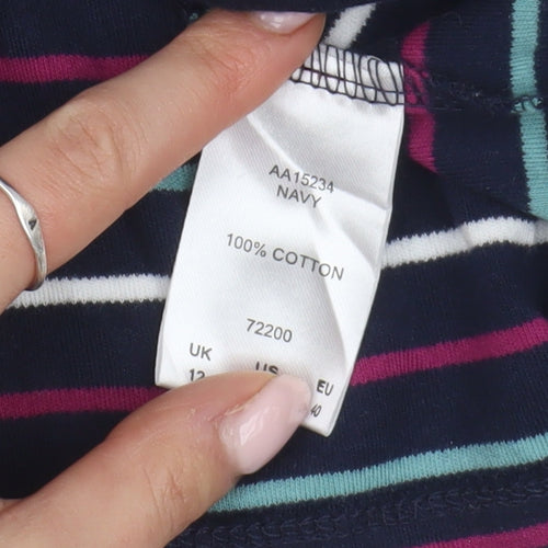 Cotton Traders Women's Striped Mock Neck Top