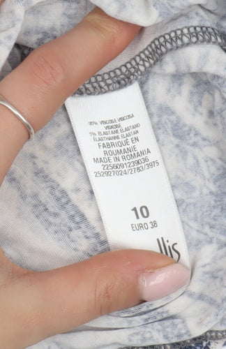 Wallis Women's Blue Floral 3/4 Sleeve Top UK 10