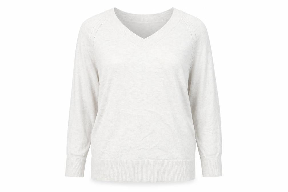 Mango Women's Grey V-Neck Pullover Jumper, Size S