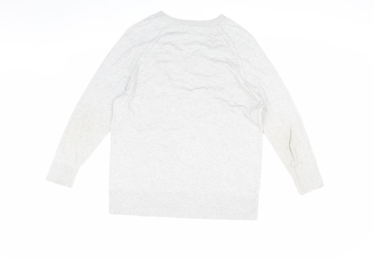 MNG Women's Grey V-Neck Pullover Jumper, Size S