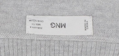 MNG Women's Grey V-Neck Pullover Jumper, Size S