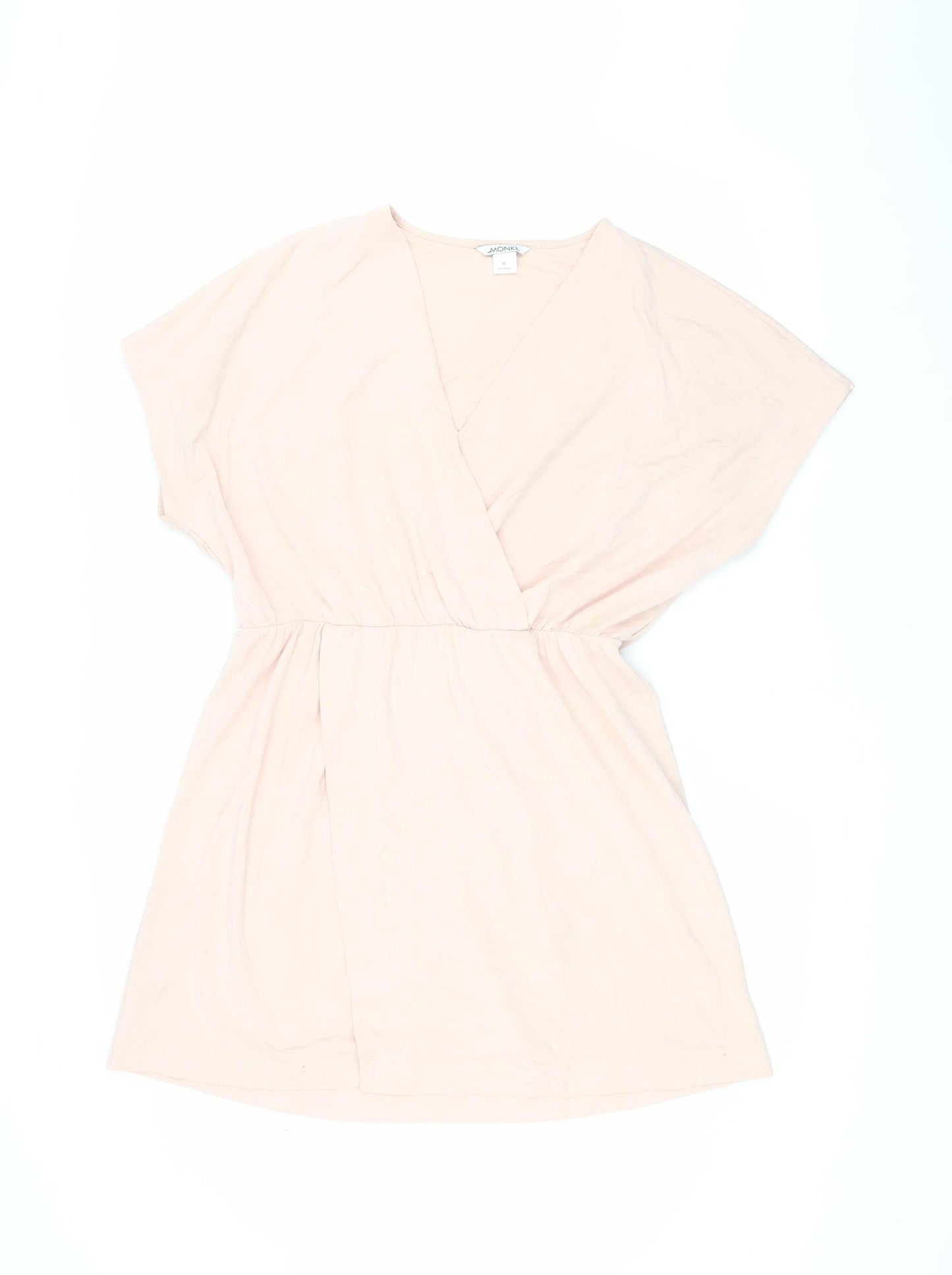 Monki Women's Pink Wrap Blouse, Size M, Casual V-Neck