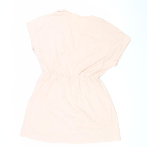 Monki Women's Pink Wrap Blouse, Size M, Casual V-Neck