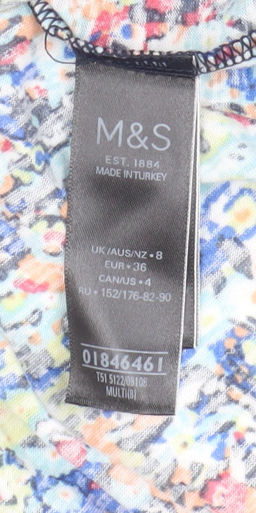Marks and Spencer Floral Women's T-Shirt Multicoloured Size 8