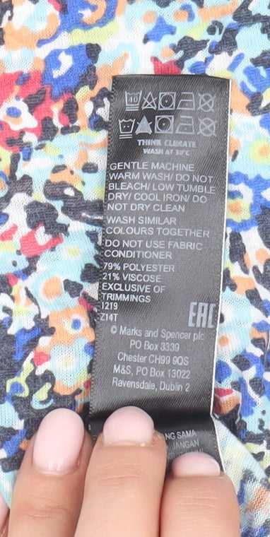 Marks and Spencer Floral Women's T-Shirt Multicoloured Size 8