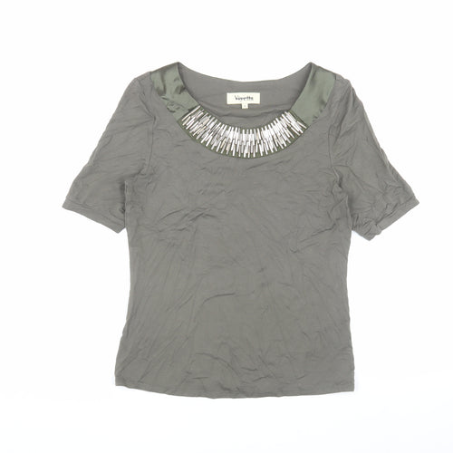 Viyella Women's Green Beaded T-Shirt S