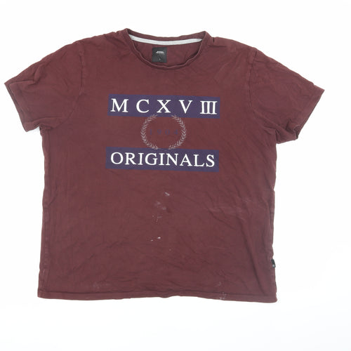 Burton Menswear Retro Brown Cotton Men's T-Shirt L