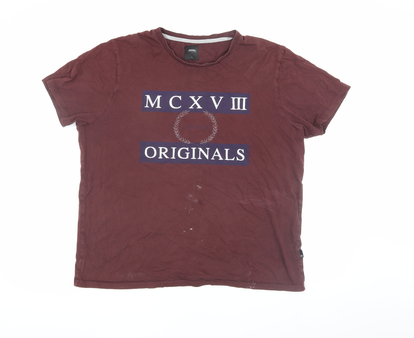Burton Menswear Retro Brown Cotton Men's T-Shirt L