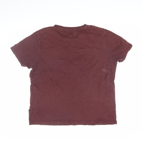 Burton Menswear Retro Brown Cotton Men's T-Shirt L